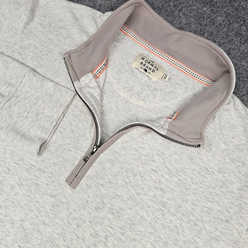 The Normal Brand Mens Pullover Quarter Zip Heathered Long Sleeve Shirt Gray XXXL